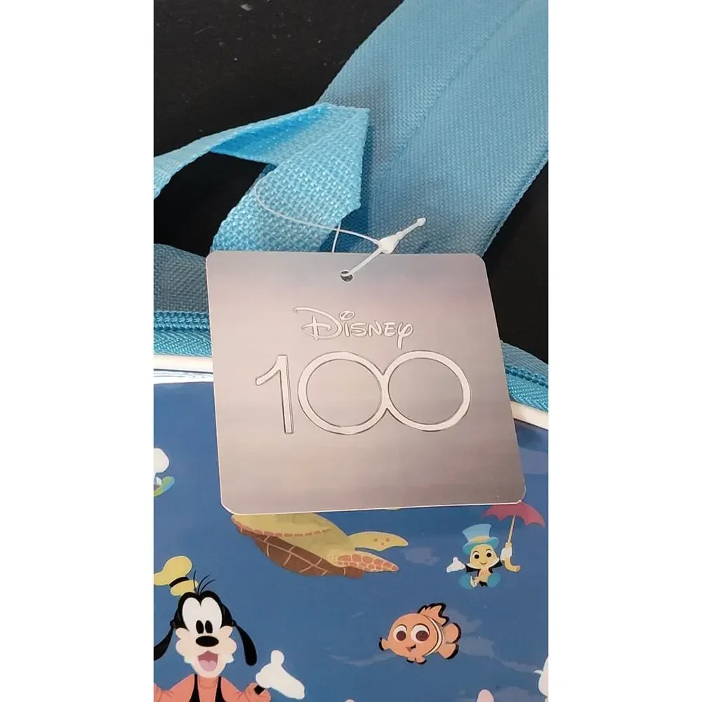 Disney 100 Characters Kids Backpack School Book Bag Fast Forward NWT Blue